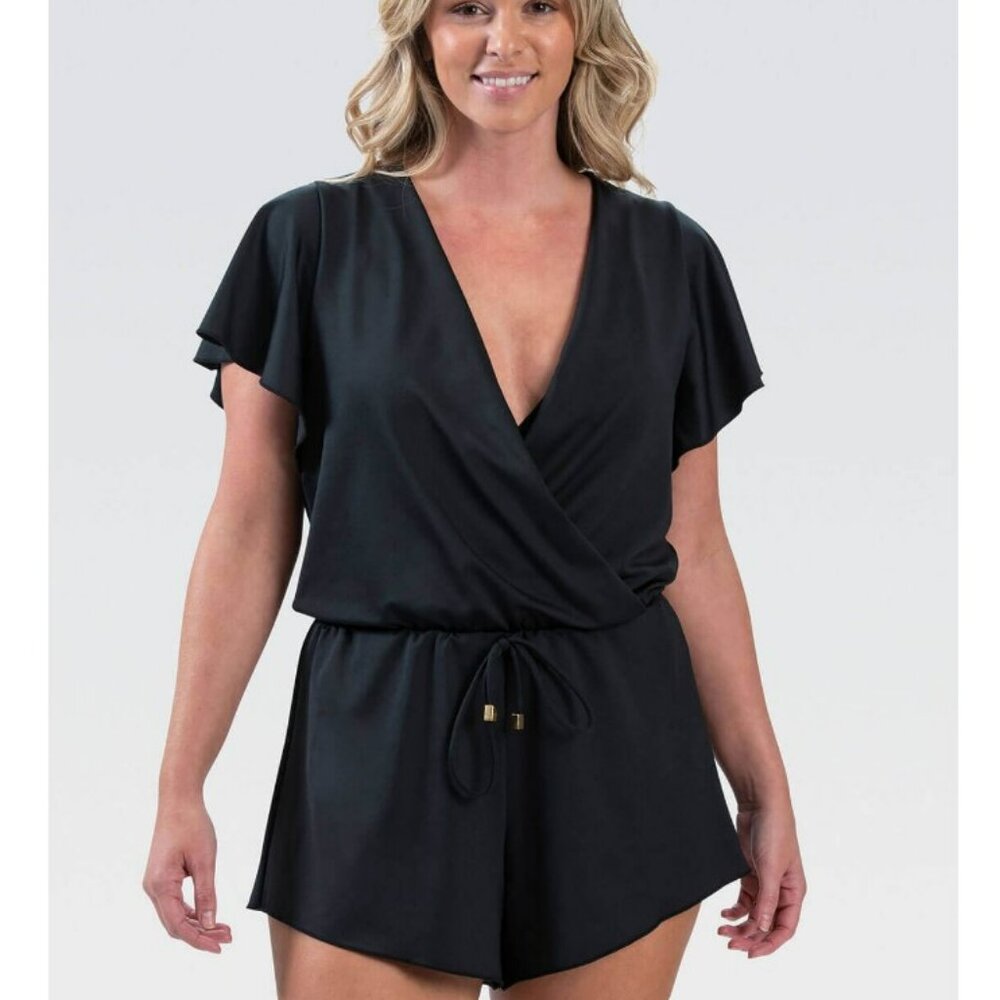 Aquashape Surplice Front Swim Romper Swimsuit 22